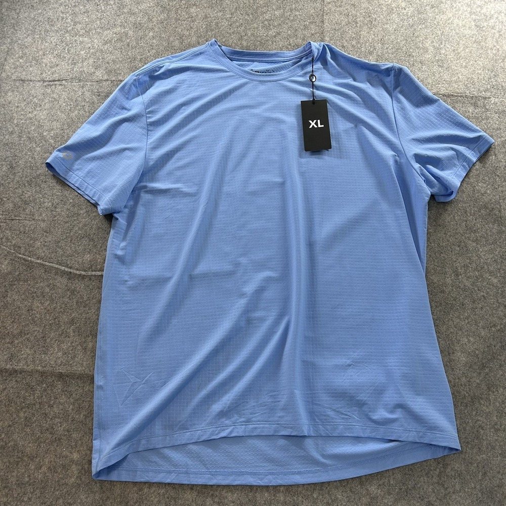 IBKUL Shirt Womens XL Crew Neck Tee Blue Athletic Stretch Performance